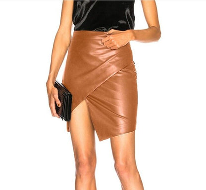 Faux Leather High Waist Skirt - It Is What It Is & Always Will Be 
