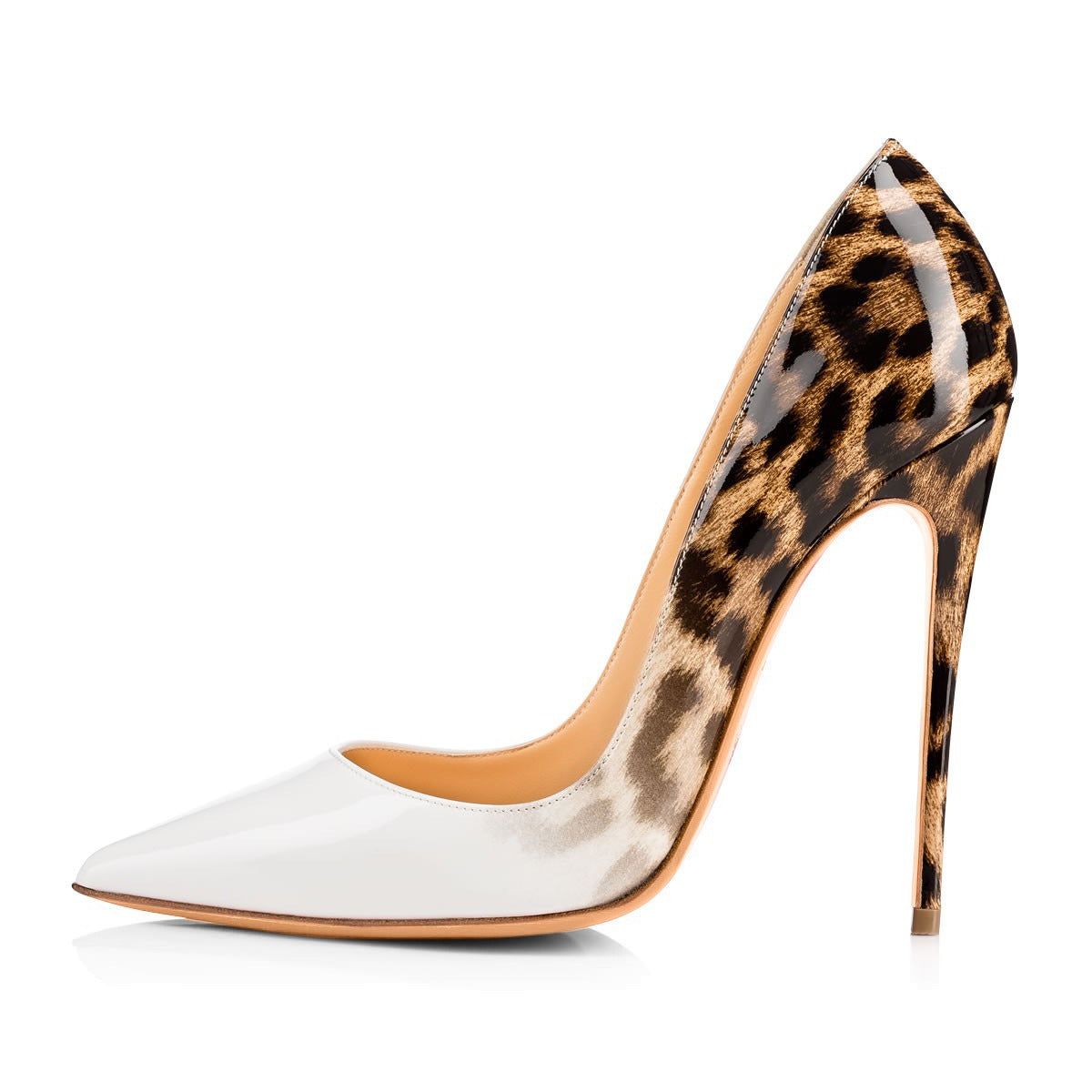 Leopard print gradient high heels