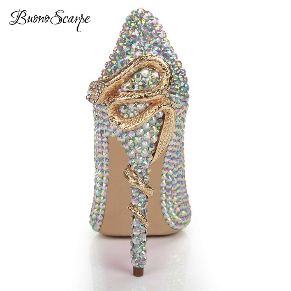 Crystal Design Metal Snake Pumps - It Is What It Is & Always Will Be 