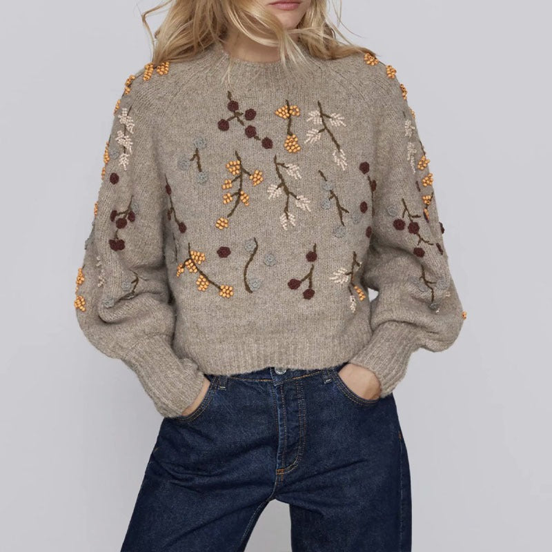 Beaded Embroidery Sweater