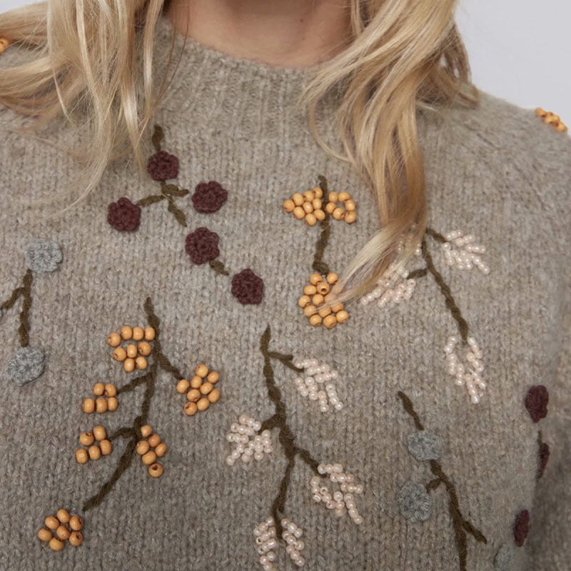 Beaded Embroidery Sweater