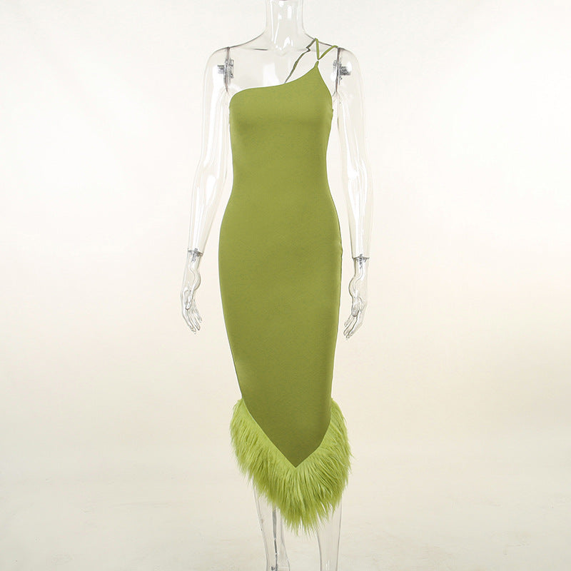 Fur Hem Dress - It Is What It Is & Always Will Be 