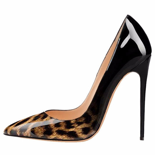 Leopard print gradient high heels