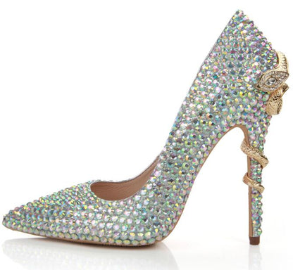 Crystal Design Metal Snake Pumps - It Is What It Is & Always Will Be 