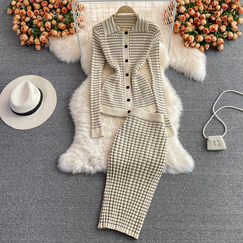 Slim Knit Lapel Three Piece Set - It Is What It Is & Always Will Be 