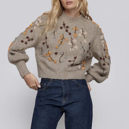 Beaded Embroidery Sweater