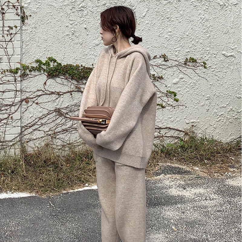 Loose Hooded Knitted Two-Piece - It Is What It Is & Always Will Be 