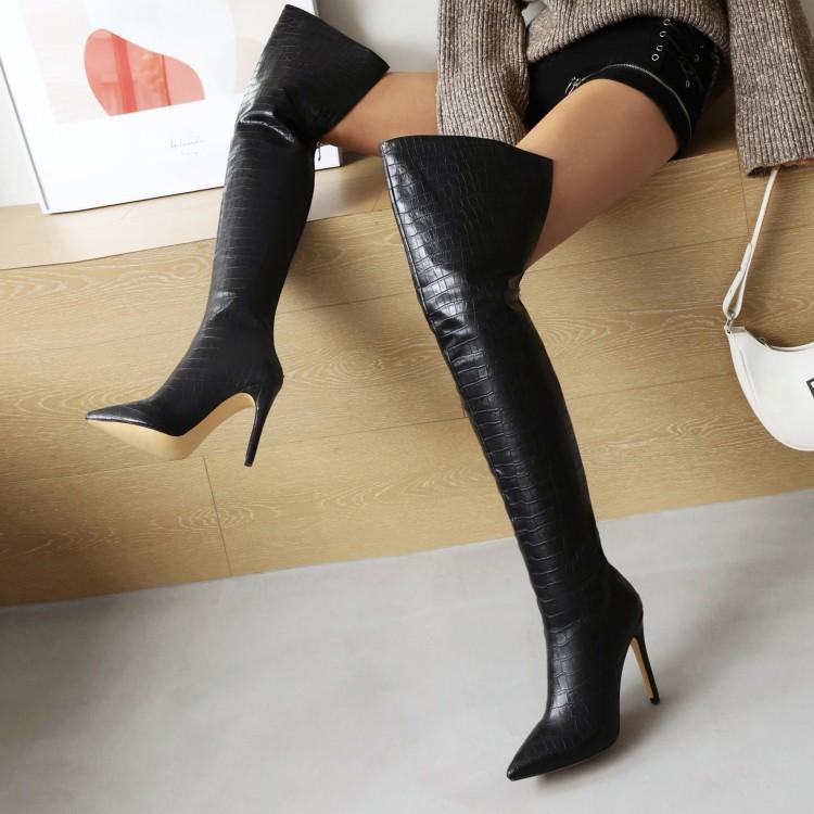 Pointed Stiletto Over-The-Knee Boots - It Is What It Is & Always Will Be 