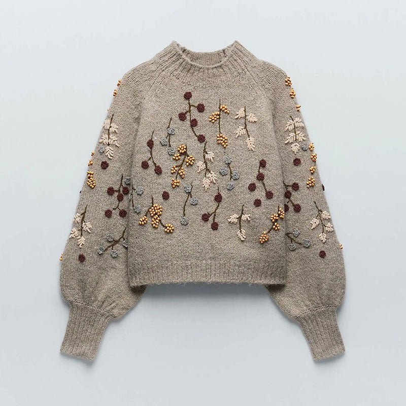 Beaded Embroidery Sweater