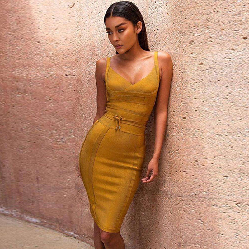 Waist Tie Bandage Dress - It Is What It Is & Always Will Be 