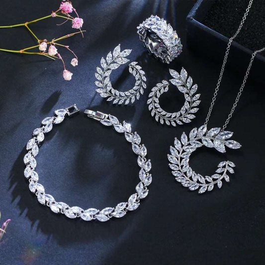 925 Sterling Silver Cubic Zircon Jewelry Set - It Is What It Is & Always Will Be 