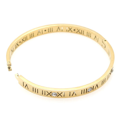 Zircon Roman Numerals Bangles - It Is What It Is & Always Will Be 