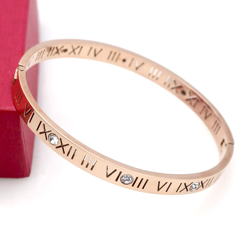 Zircon Roman Numerals Bangles - It Is What It Is & Always Will Be 