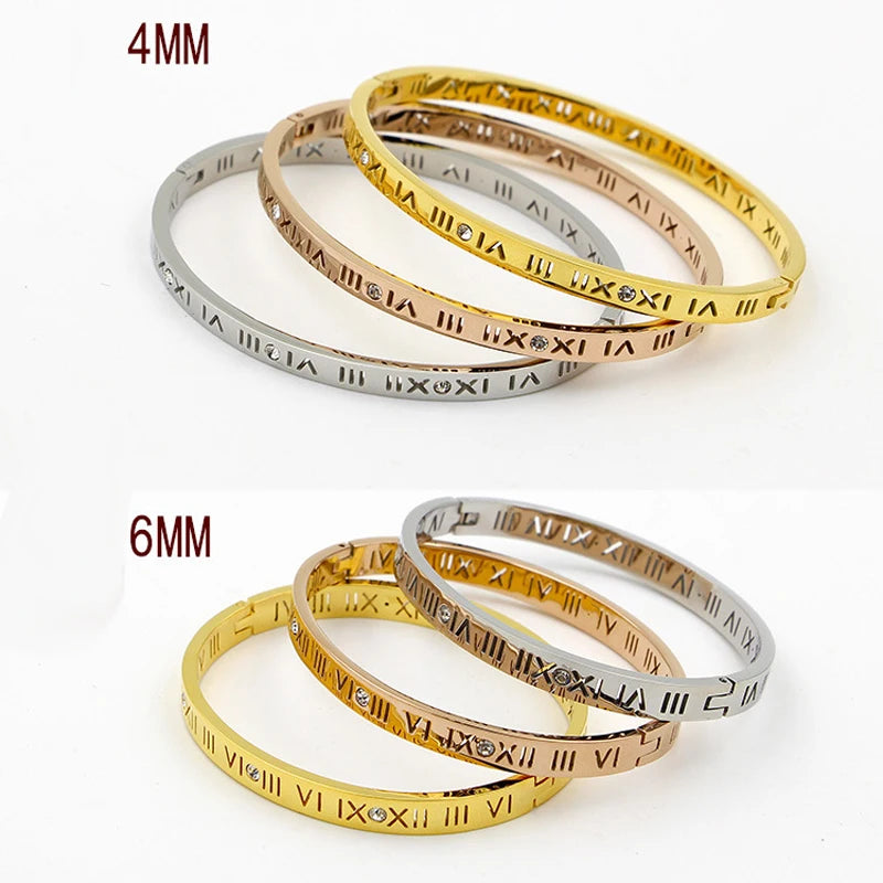 Zircon Roman Numerals Bangles - It Is What It Is & Always Will Be 